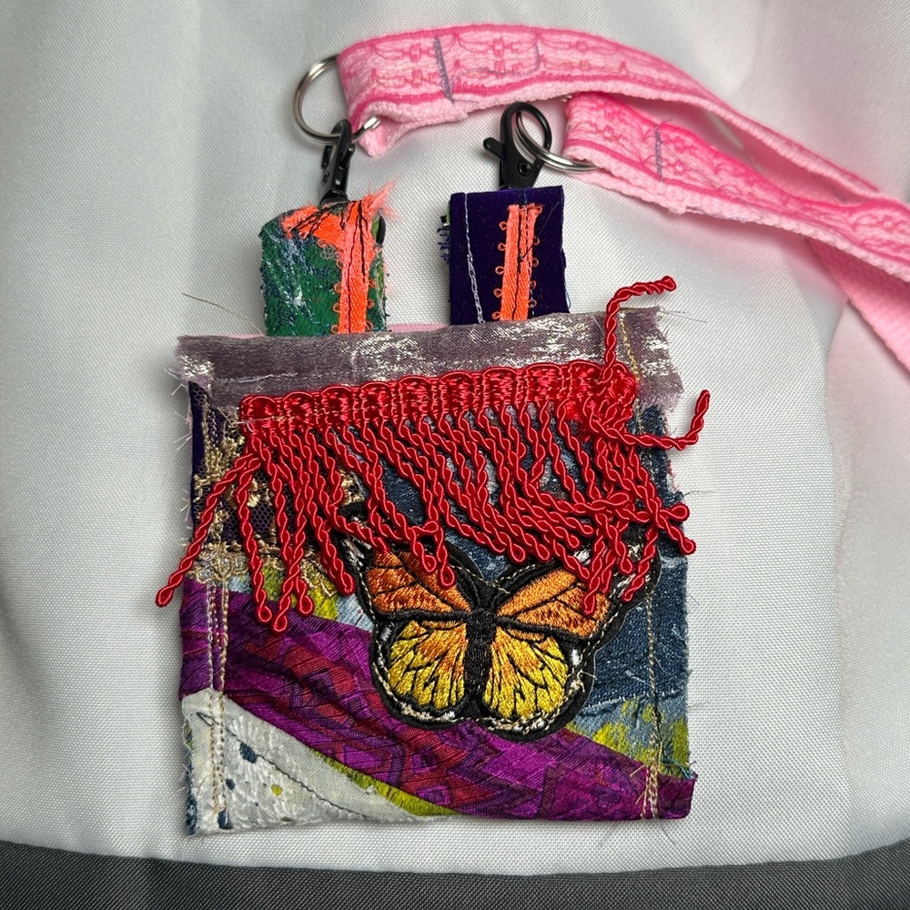 Necklace, Purse, Handmade, Textile, Wallet, Amulet Bag Pouch Artisan OOAK Signed